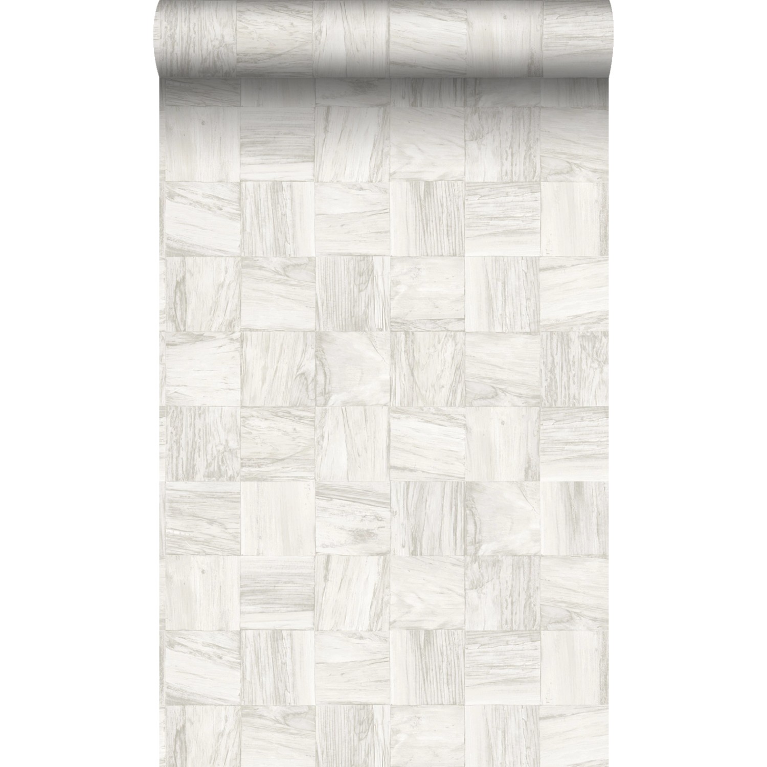 Origin Luxury Wallcoverings Tapete Quadratische Holzstücke Crême Weiß 53 Cm günstig online kaufen