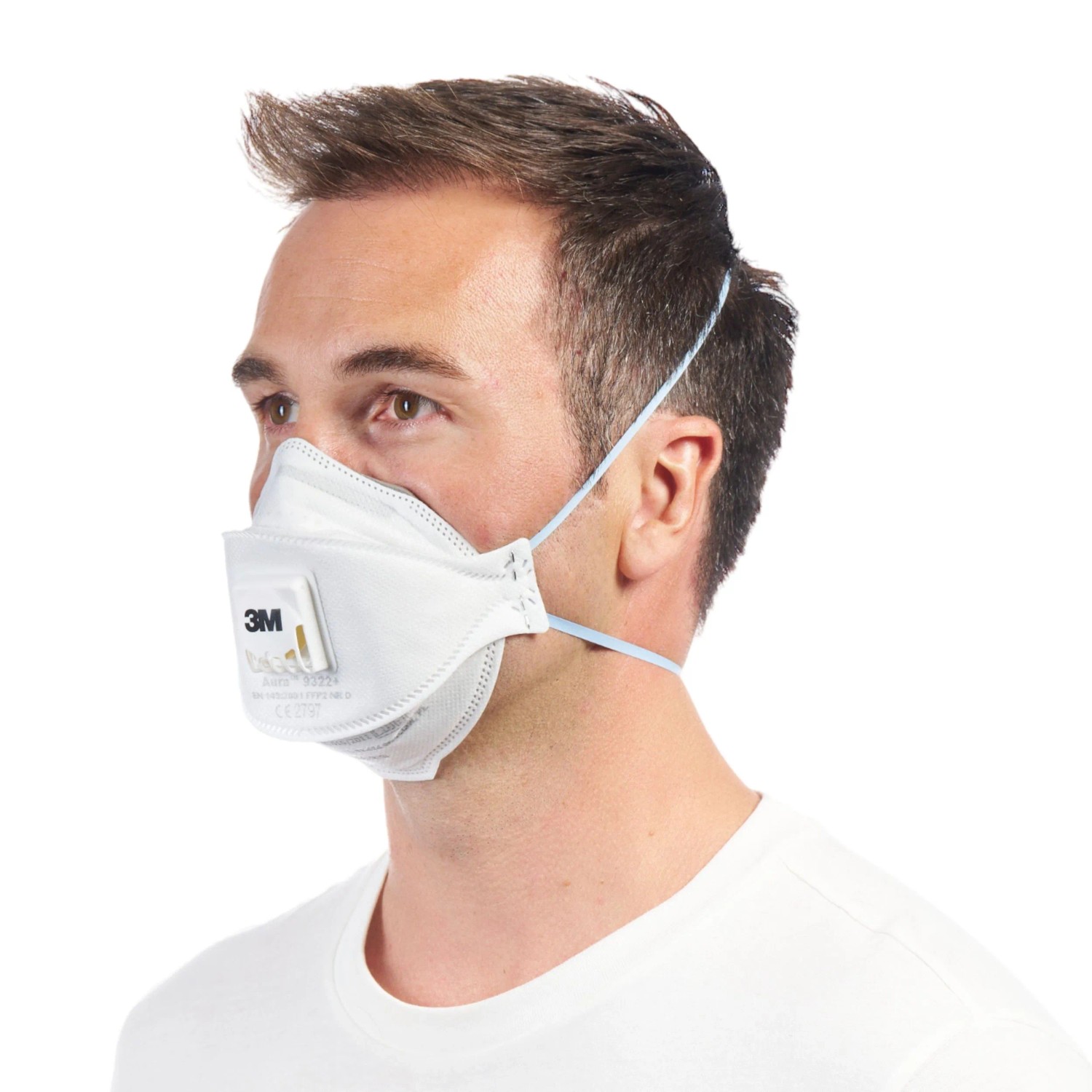 3M Aura Maske 9322+ FFP2 Atemschutzmaske mit Ventil für Hand- und Maschinenschleifen.