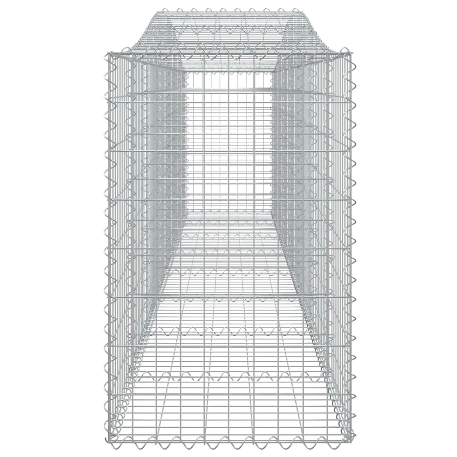 4er Set vidaXL Gabionen mit Hochbogen, 400x50x80/100cm, aus verzinktem Eisen.