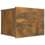 vidaXL Nachttisch Räuchereiche mit 2 Schubladen, 40x30x30 cm, Holzwerkstoff.