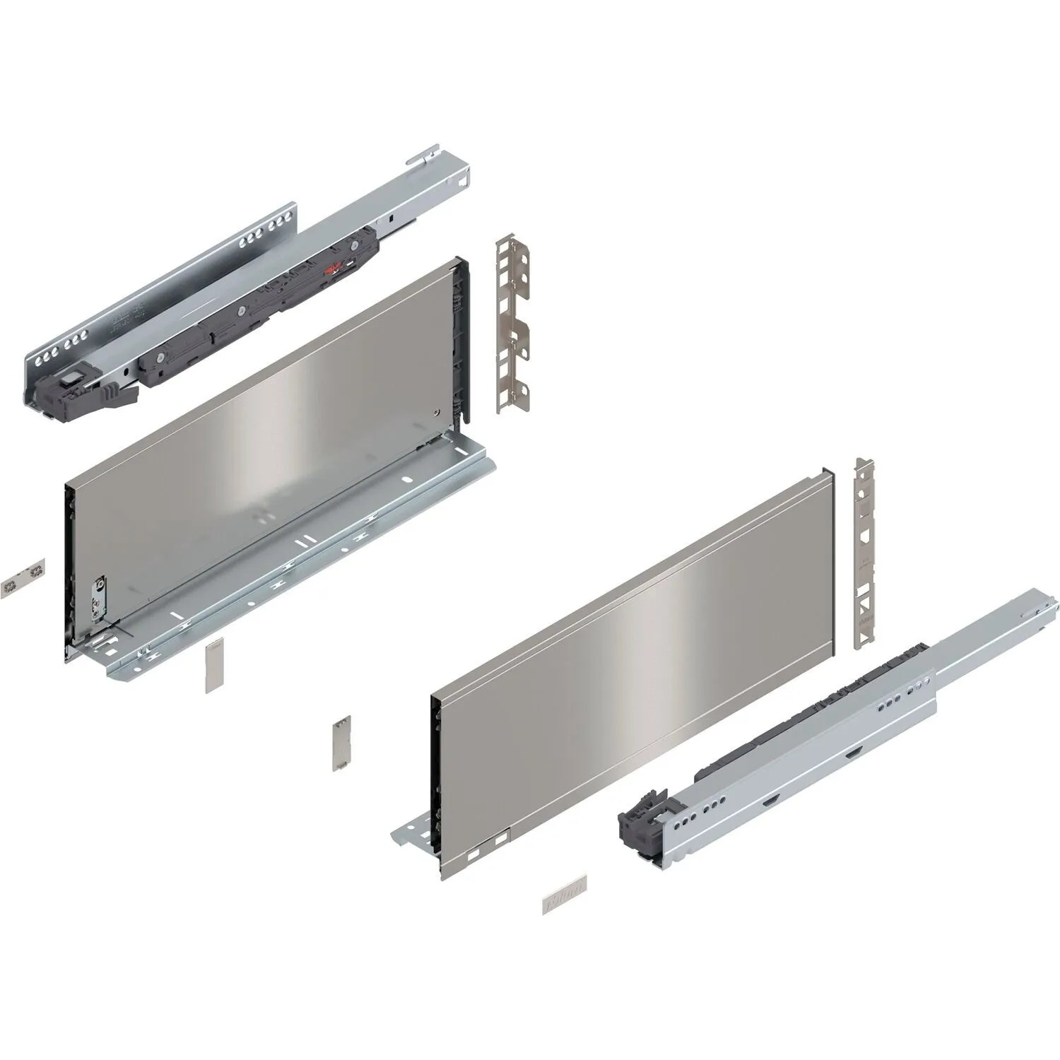 Blum Legrabox Pure Set Höhe C Tip-On Vollauszug 450 mm 40 kg Inox 1 Paar