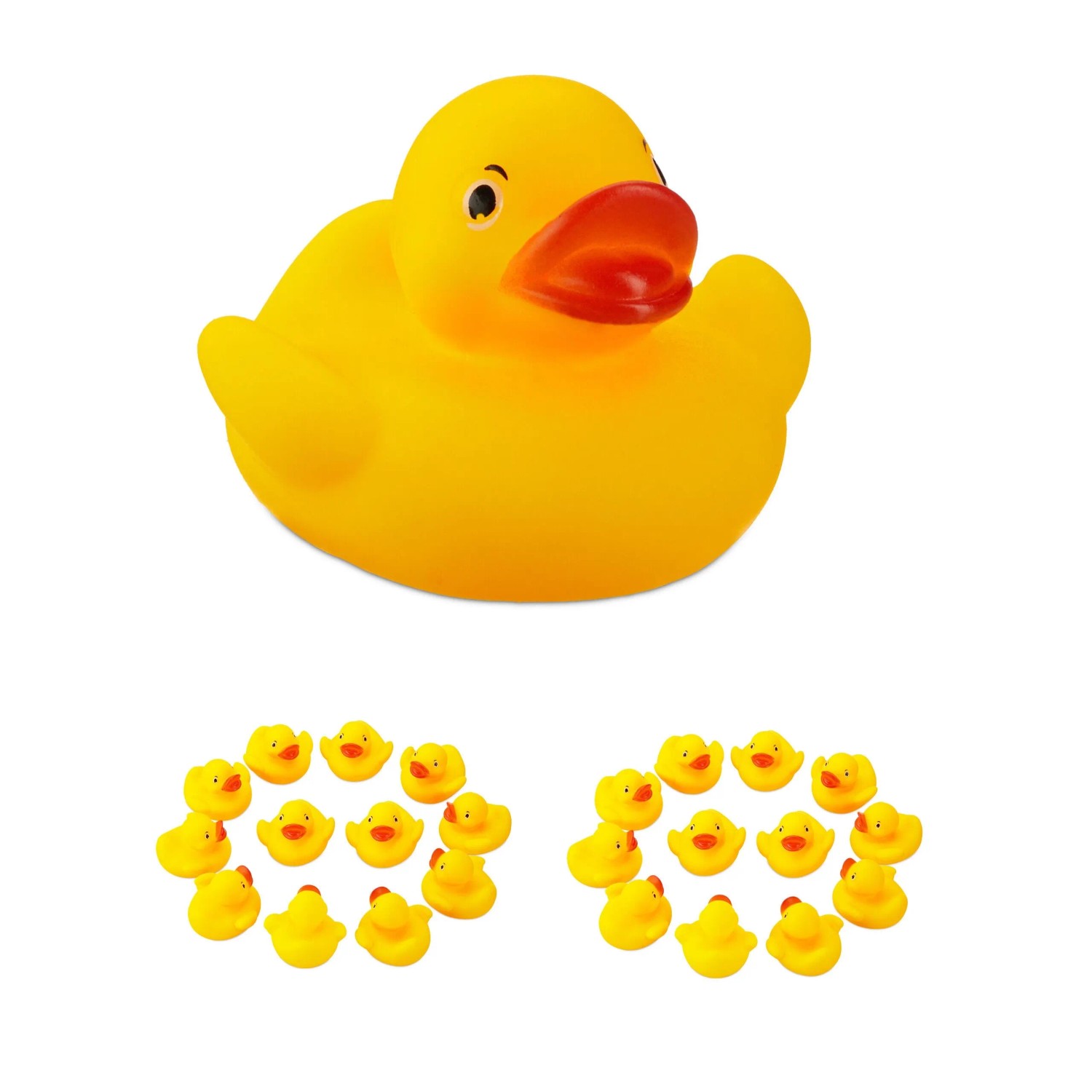 Relaxdays Badeenten PVC Gelb 25er Set Quietschend 4 cm x 5,5 cm x 5 cm 0,013 kg