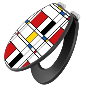 Banjado WC-Sitz Anthrazit mit Motiv Rot Gelb Blau, Absenkautomatik und Soft Close Funktion.