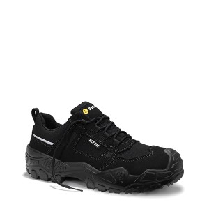 Schwarzer Elten Sicherheitshalbschuh Mike Black Low ESD S3S, Arbeitsschuh mit Stahlkappe.
