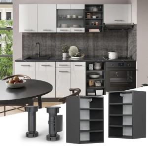 Vicco Hängeschrank R-Line, offener Küchenschrank in Anthrazit, 40 cm breit.