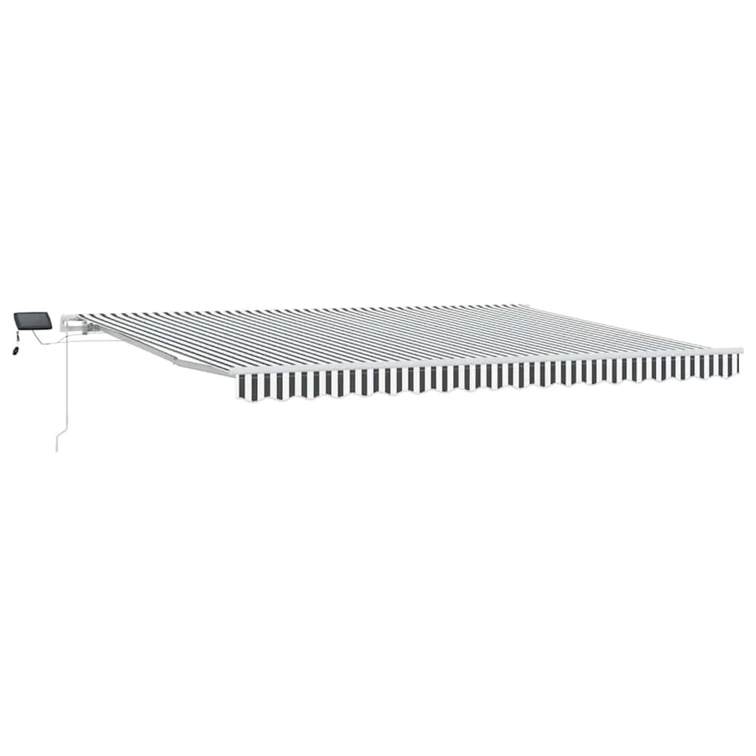vidaXL Markise mit LED-Beleuchtung Manuell Anthrazit & Weiß 450x300 cm 3215786