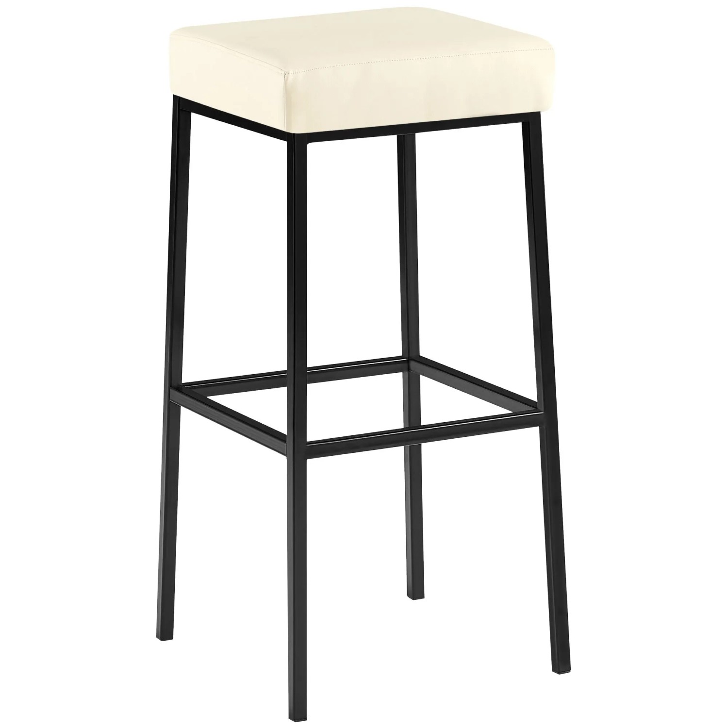 DELUKE Barhocker BIDAN Kunstleder Creme 37x37x83cm Barstuhl Mit Lehne Tresenhocker Tresenstuhl
