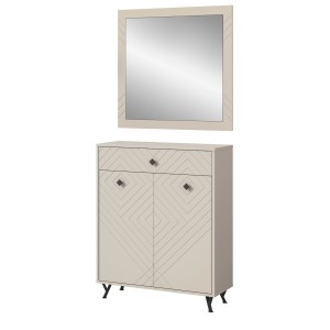 Inn.Furn Garderoben-Set 2-teilig Sand 80 cm mit Fräsungen Apunti