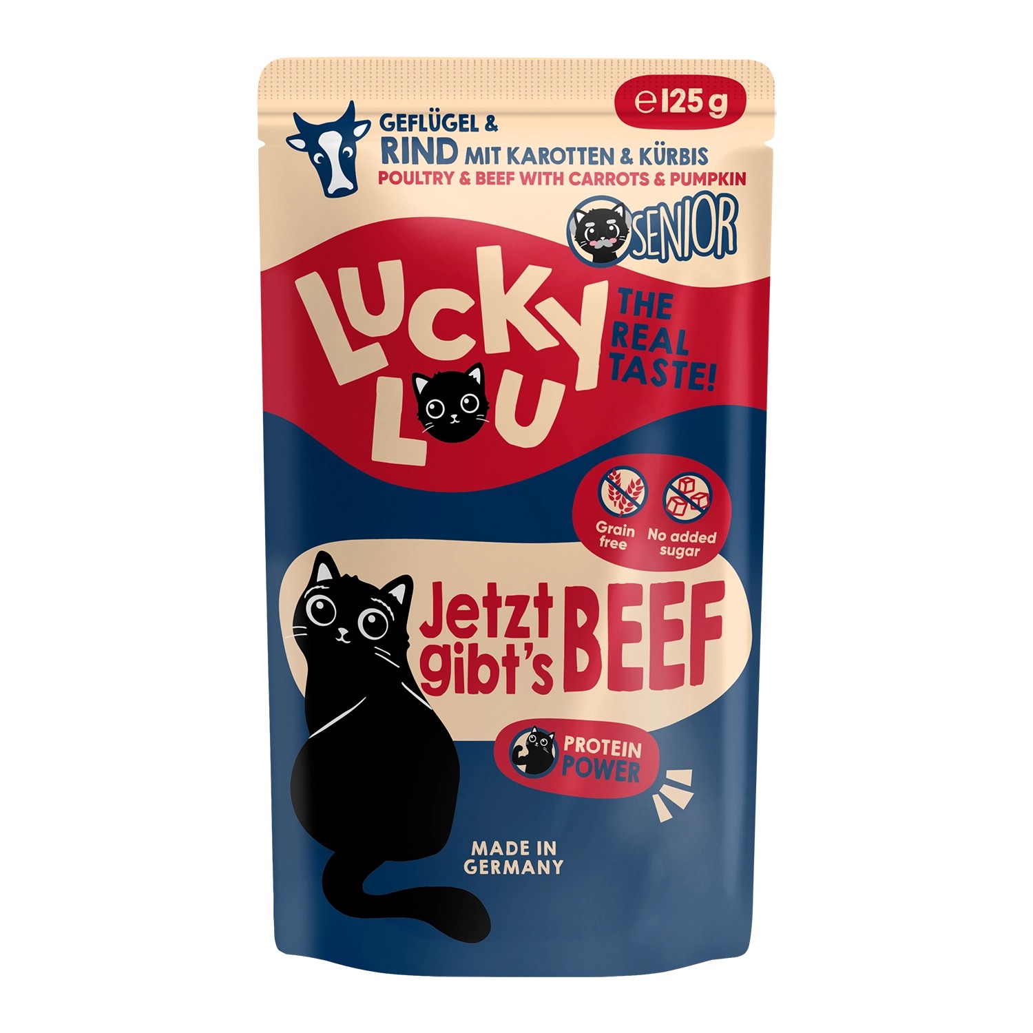 Lucky Lou Katzen-Nassfutter Lifestage Senior Geflügel & Rind 125 g