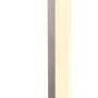 Schlanke Näve LED-Stehleuchte Bones 2 Chrom mit warmweißem Licht und quadratischem Fuß.