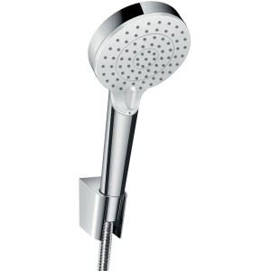 Hansgrohe Crometta Vario Brausehalterset, Weiß-Chrom, mit Brauseschlauch (125cm).