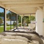 Palmako Pavillon Lenna Set, 876x300 cm, weiß lackiert. Weekendhaus mit Schiebetüren und Fichtenholz.