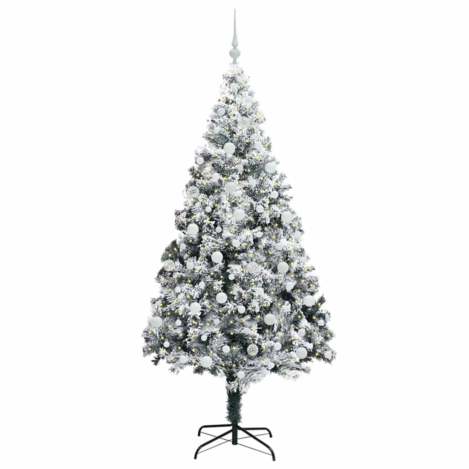 vidaXL Künstlicher Weihnachtsbaum mit 300 LEDs mit Ständer Grün 210 cm 3396974