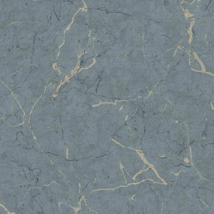 Blaue Vliestapete in Marmoroptik für Wohnzimmer und Küche.