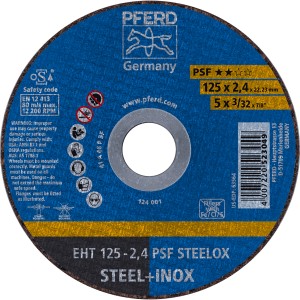 Pferd Trennscheibe PSF EHT Steelox, 125 mm, für Winkelschleifer, Stahl & Edelstahl.