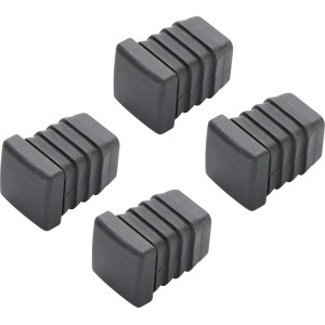 4 anthrazitfarbene Fußkappen 20 mm für Canera Gartenmöbel-Set, aus Kunststoff.