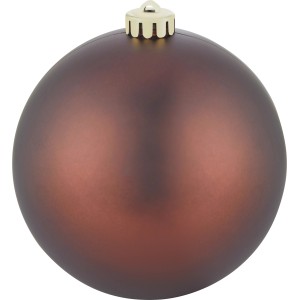 Braune Weihnachtskugel, Ø 14 cm, aus Kunststoff für die Weihnachtsbaumdekoration.