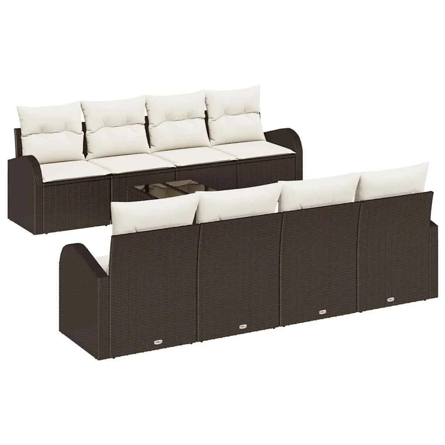 vidaXL Gartensofa-set Braun 55 x 55 x 37 cm Poly-Rattan 3345968 günstig online kaufen