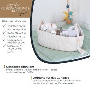HMF Aufbewahrungskorb Badezimmer Korb Toilettenpapier Baumwolle 38 x 15 x 14 cm
