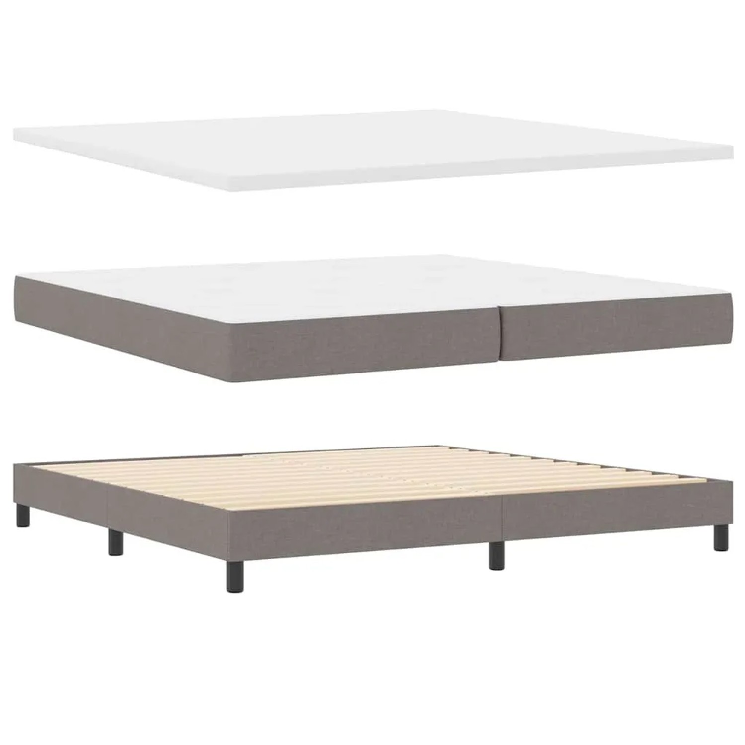 vidaXL Boxspringbett mit Matratze Taupe 200 x 200 cm 3341192 günstig online kaufen