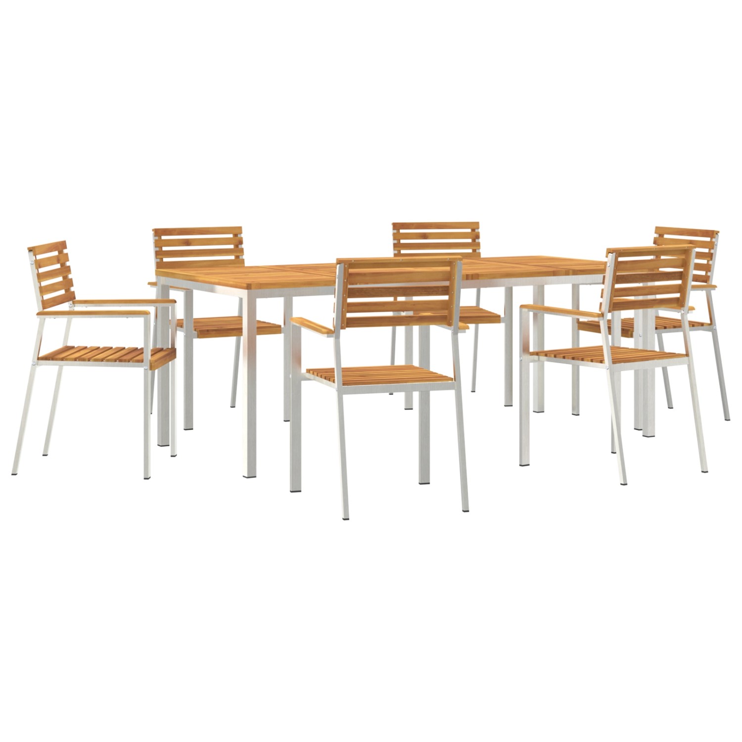 vidaXL 7-Teilige Garten-Essgruppe aus Massivem Akazienholz 3334779 günstig online kaufen