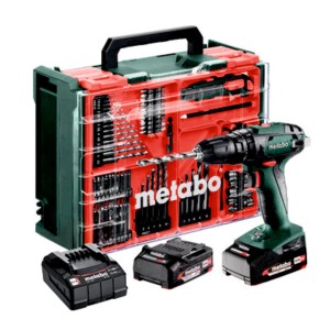 Metabo Akku-Schlagbohrschrauber SB 18 Set mit 78-teiligem Zubehör im Koffer.