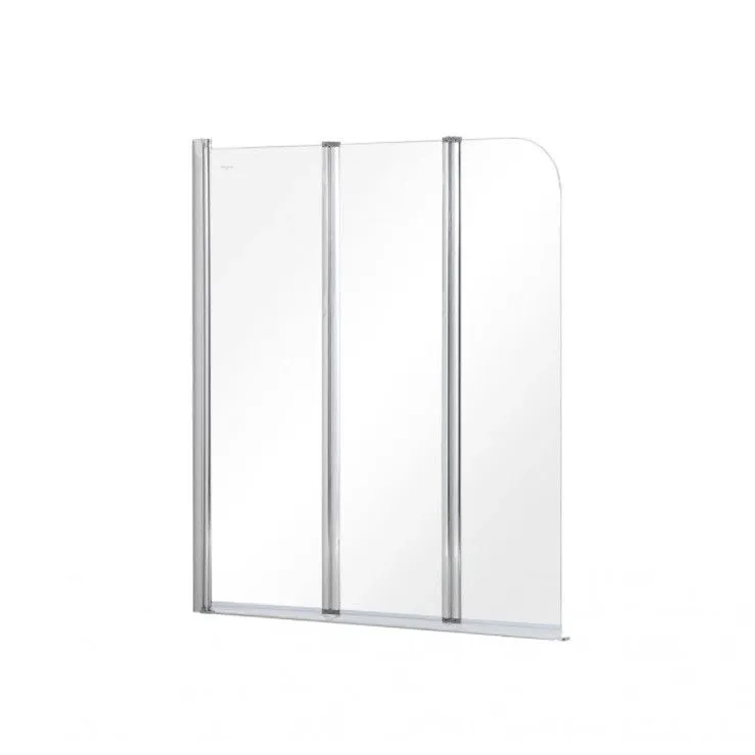 KOLMAN Badewannenaufsatz 3-teilig 120x140 cm ESG 5 mm Klarglas Silber