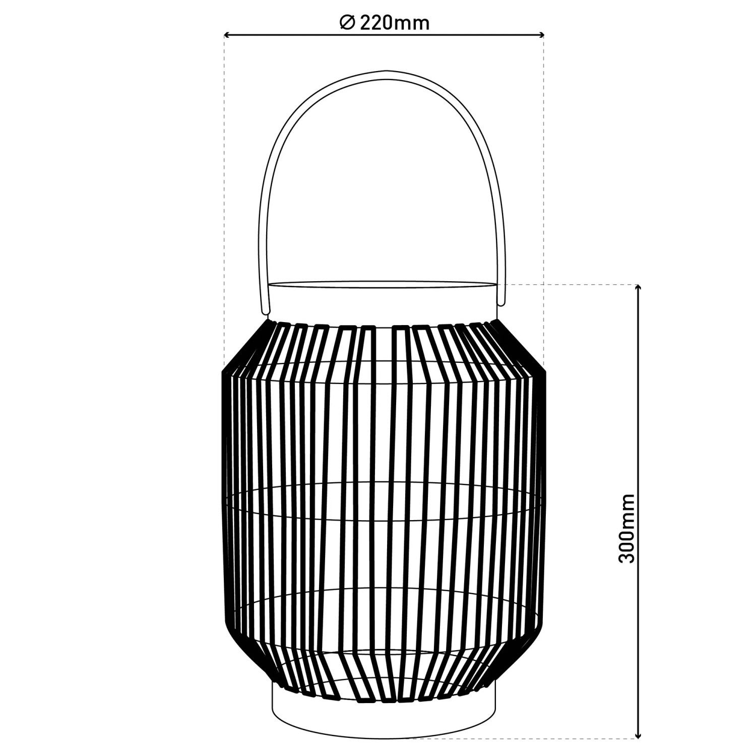 Näve LED-Solarleuchte Korbinian, Ø 22 cm, Höhe 29 cm, Deko-Leuchte mit Hanfschnur.