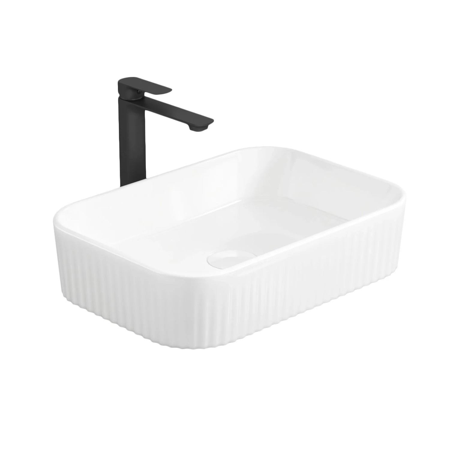 Emke Aufsatzwaschbecken 45x32x11cm Keramik Weiß Abgerundetes Waschbecken