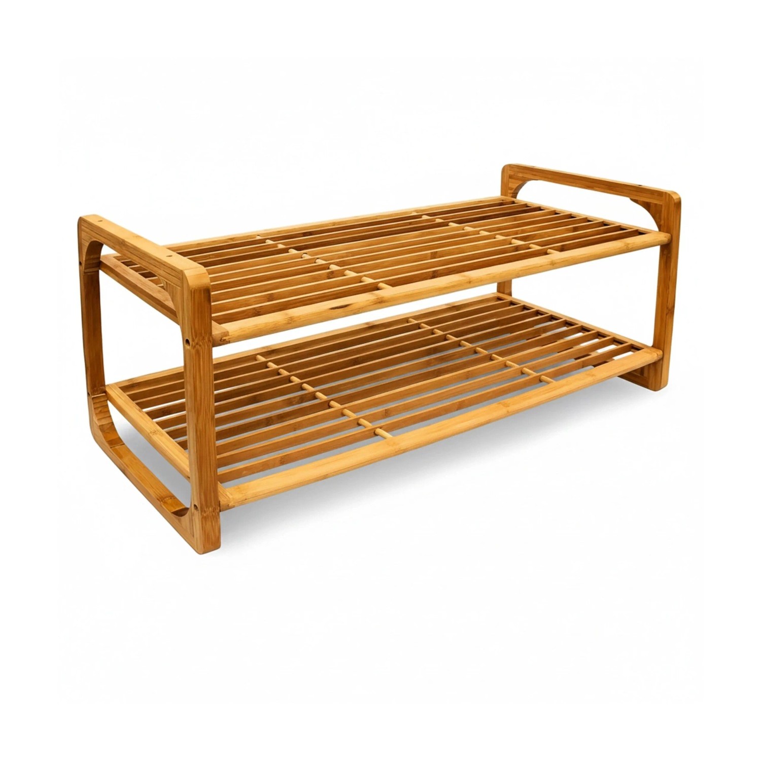 Relaxdays Schuhregal Bambus Natur Stapelbar 33 cm x 75 cm x 33 cm 2,5 kg
