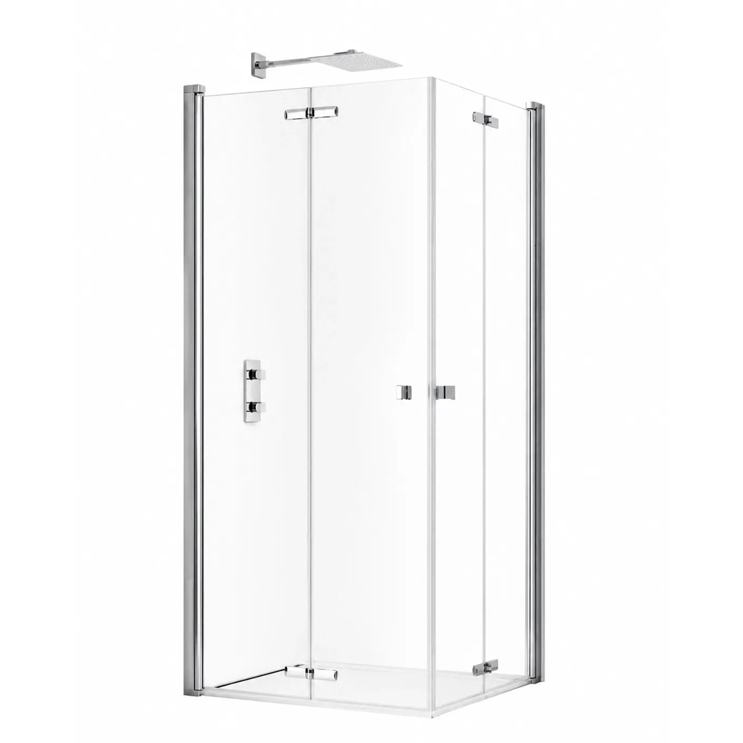 Swiss Aqua Technologies Duschkabine 90x90CM Eckeinstieg Easy Clean Oberfläche Chromrahmen Klarglas