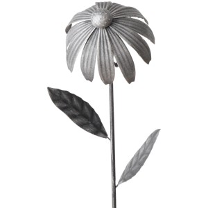 Silberner Boltze Gartenstab Garden Prato aus Metall, Blumendeko für den Garten.