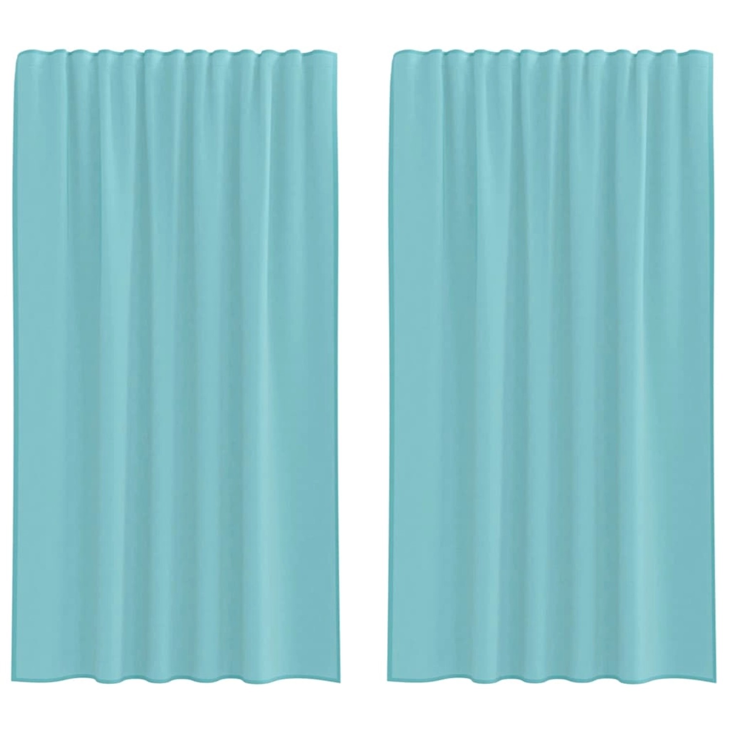 vidaXL Voile Vorhänge mit Stangentaschen 2 Stk Türkis 4102237 günstig online kaufen