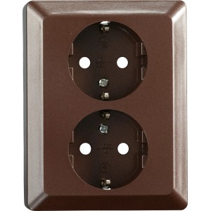 OBI Schutzkontakt Steckdose 2-fach Uranus Espresso für die Unterputzmontage.