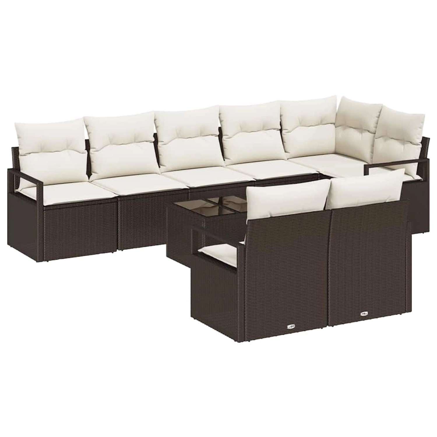 vidaXL Garten-Sofa-Set 9-Tlg Braun Poly Rattan 3346438 günstig online kaufen