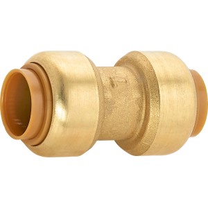 Steck-Muffe aus Messing, 15 mm, für Heizung und Wasserinstallation.