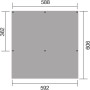 Skizze des Weka Doppelcarports Mugello (594x606 cm) mit Maßangaben.