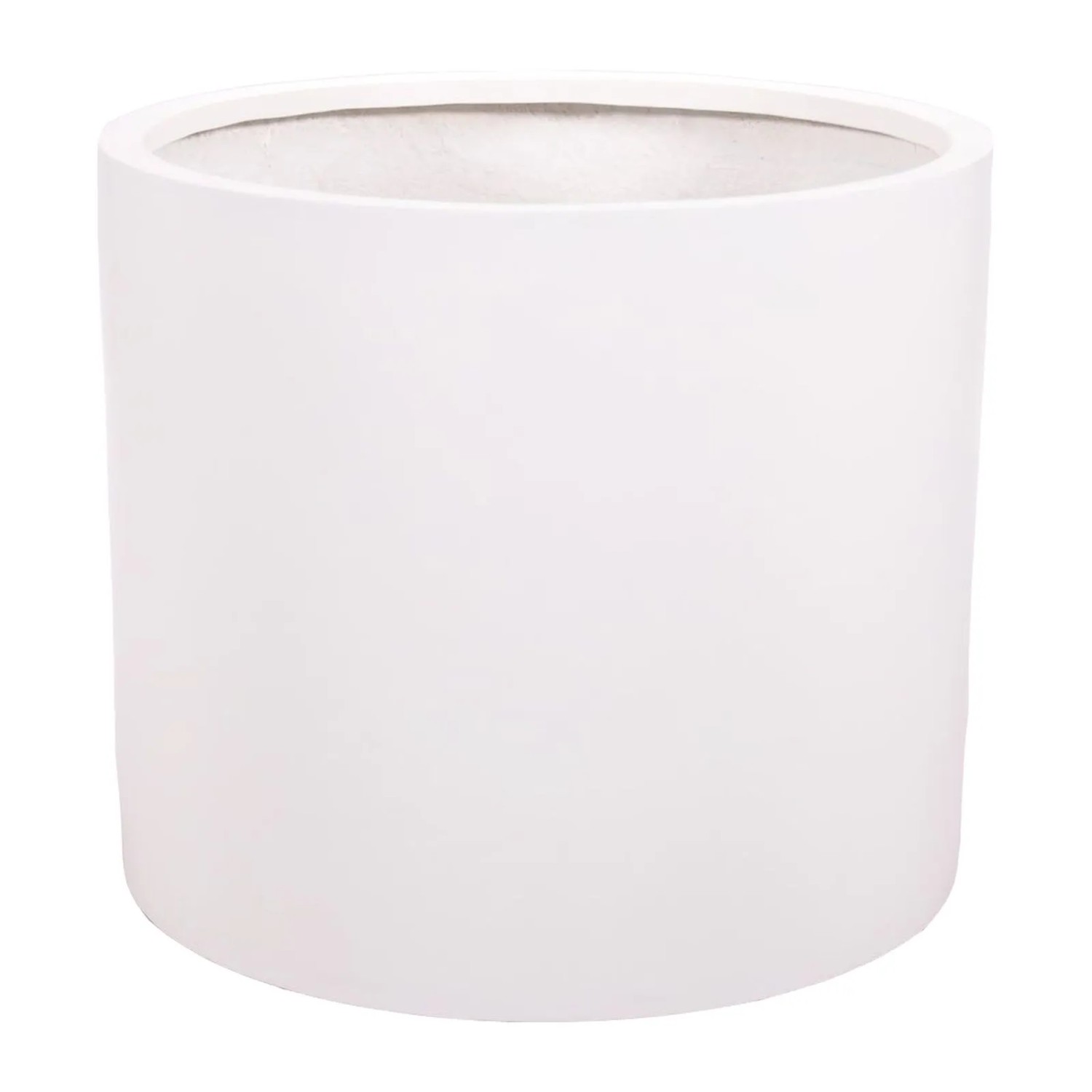 Elegant Einrichten Pflanzkübel Fiberglas Zylindrisch D80xH70cm Perlmutt-Weiß
