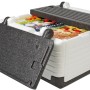 Flip-Box Classic Thermobox, klappbare Kühlbox mit Pizza, 23 Liter Fassungsvermögen.