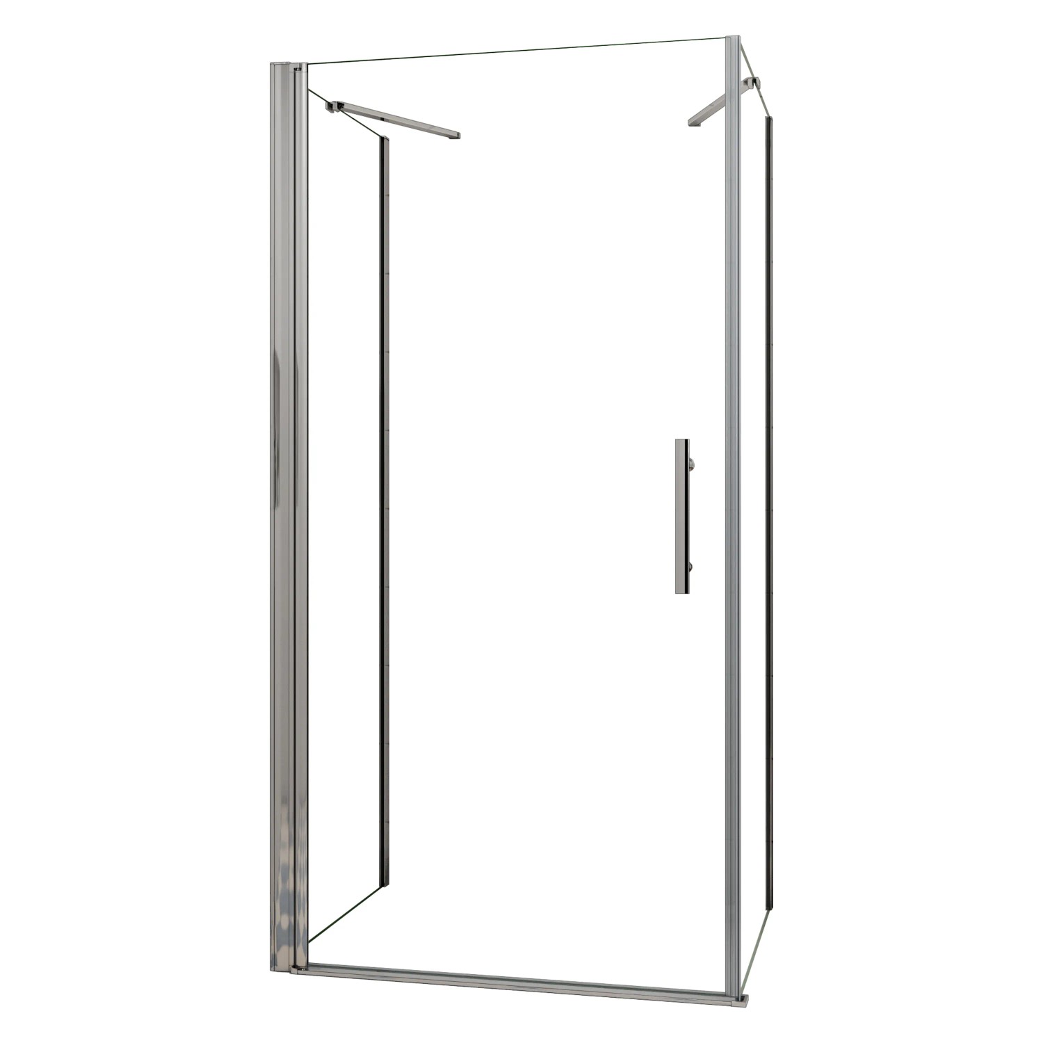 AICA U-Duschkabine 76x195cm Drehtür Duschtür 6mm Nano Glas Dusche mit 90x90x195cm Seitenwand