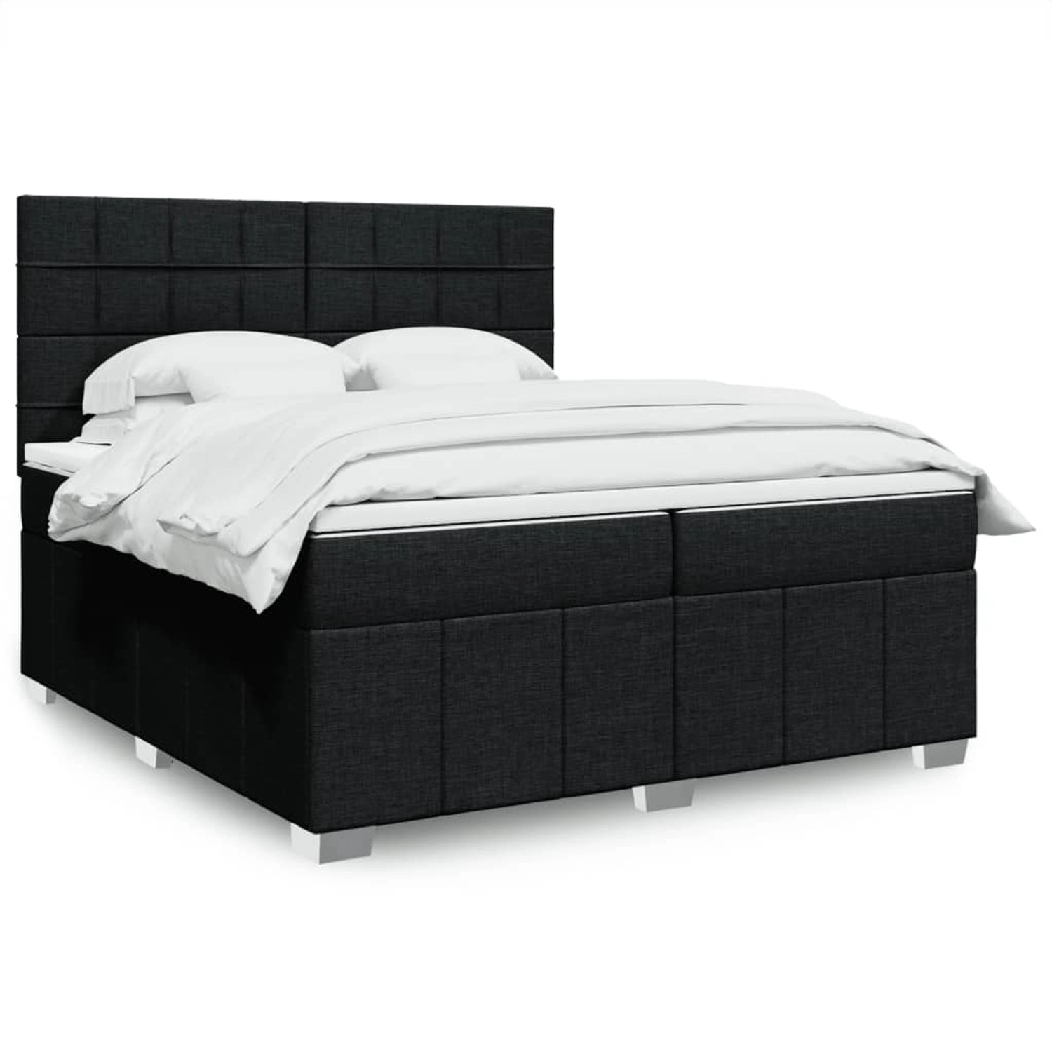 vidaXL Boxspringbett mit Matratze Schwarz 200x200 cm Stoff 3294077 günstig online kaufen