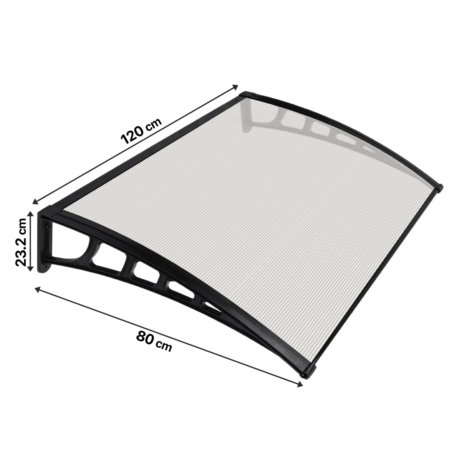 Vordach Transparent Anthrazit 120 cm x 80 cm