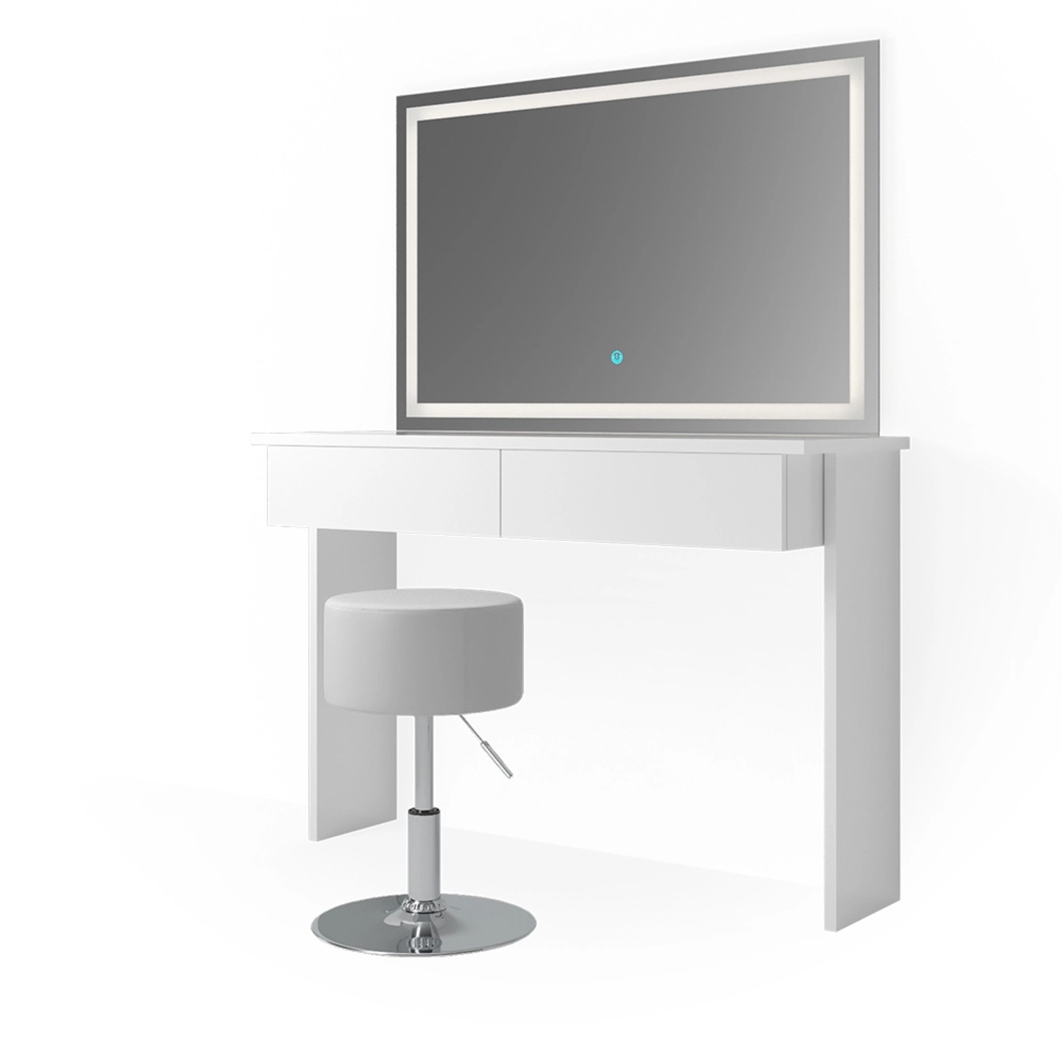 Vicco Schminktisch Azur Weiß 120 cm mit LED-Spiegel und Hocker günstig online kaufen