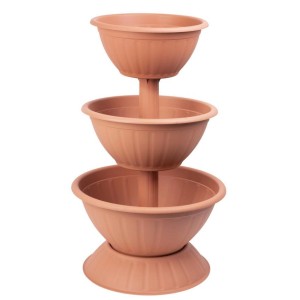 PROREGAL Blumentopf Pyramide Dreistöckige 86cm Terrakotta