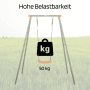 Kettler Einzelschaukel Single in Grau/Orange mit orangefarbenem Sitz. Zeigt 50 kg maximale Belastbarkeit.
