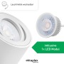 Oktaplex Lile Aufbaustrahler 3er Set, schwenkbar, mit LED Modulen in Warmweiß. Ideal für Spots.