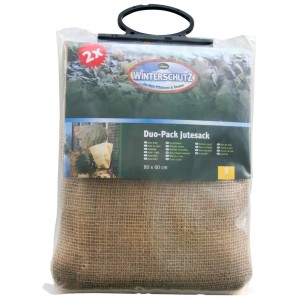 Winterschutz Jutesack im Duo-Pack, 60x80cm, Naturmaterial für Pflanzen und Rosen.