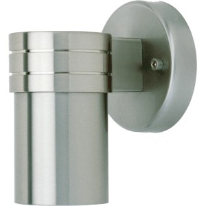 Moderne LED-Außenwandleuchte Hanni in Edelstahloptik für Garten, Terrasse und Balkon.