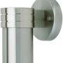 Moderne LED-Außenwandleuchte Hanni in Edelstahloptik für Garten, Terrasse und Balkon.