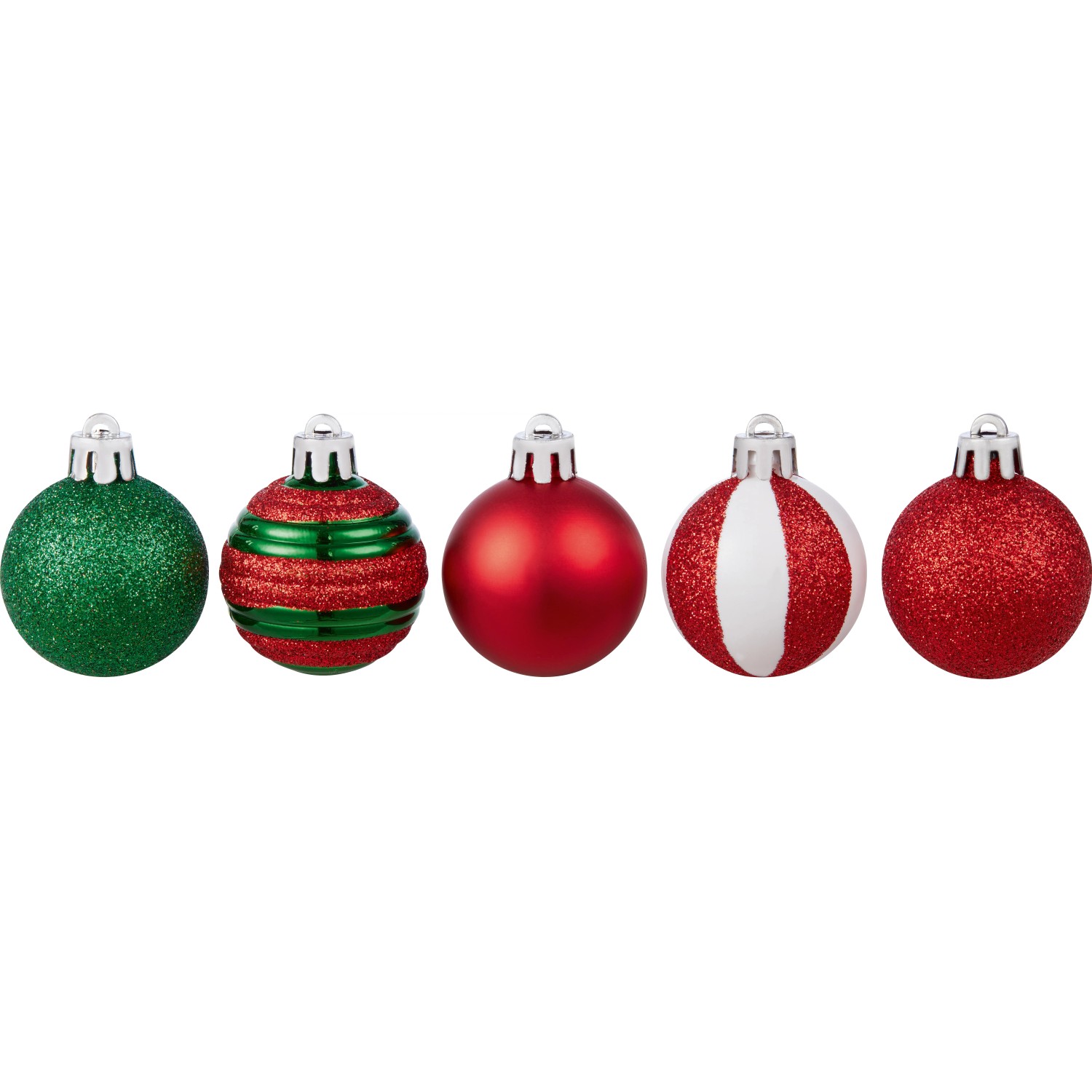 Weihnachtskugel-Set 30-teilig Rot/Weiß/Grün